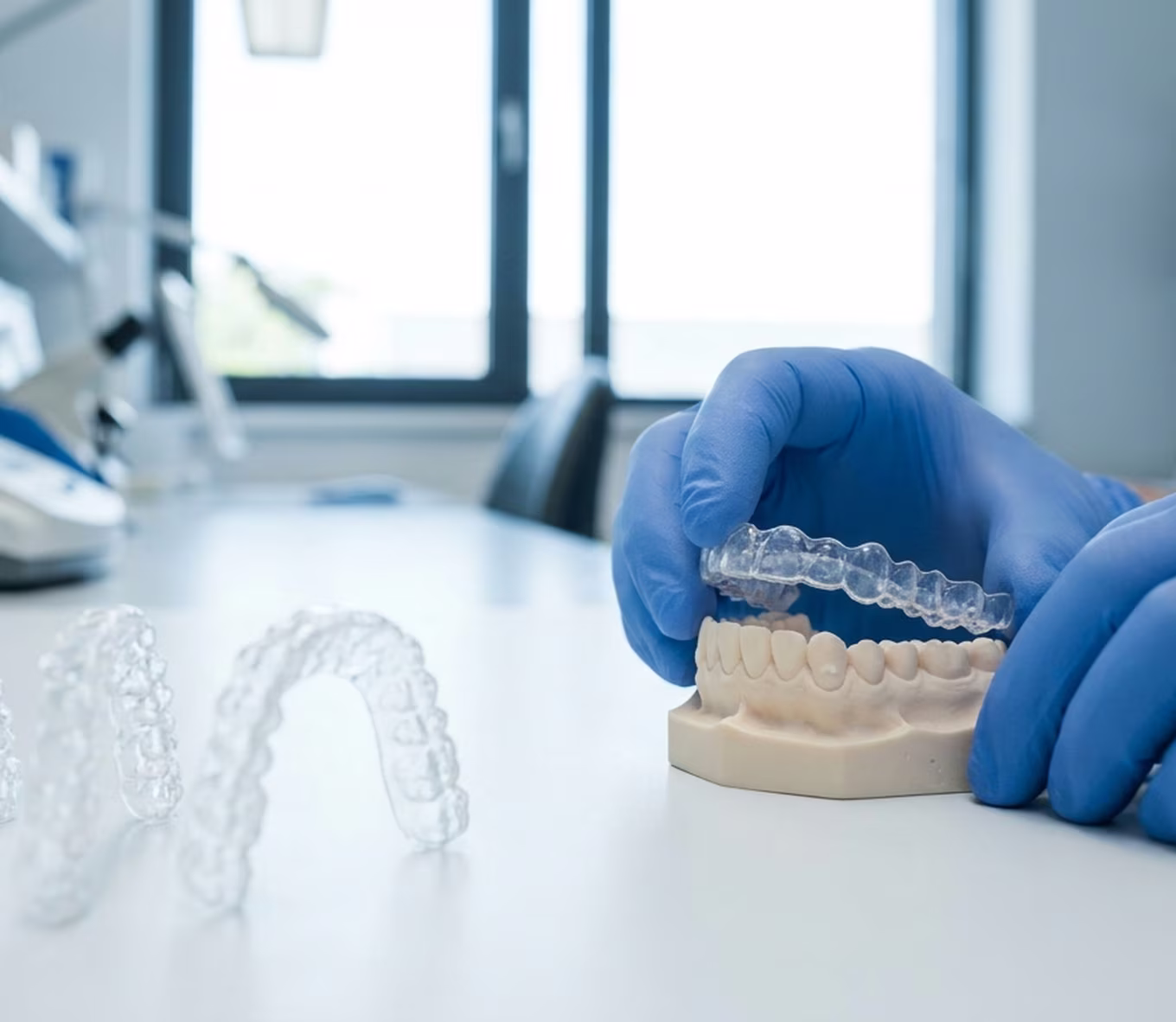 Durchsichtige Schiene wird vom gedruckten Modell abgenommen
